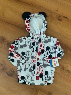 Disney Mickey Mouse Hooded Jacket - White, Black, Red, Gray